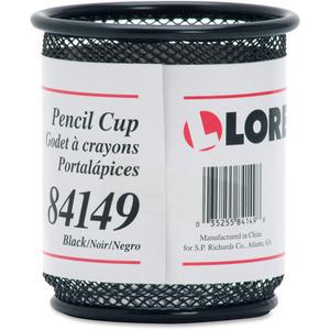 Lorell Black Mesh/Wire Pencil Cup Holder - 3.5" x 3.9" x - Steel - 1 Each - Black. Picture 4