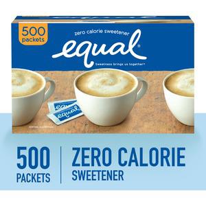 Equal Zero Calorie Original Sweetener Packets - 0.035 oz (1 g) - Artificial Sweetener - 500/Box. Picture 4