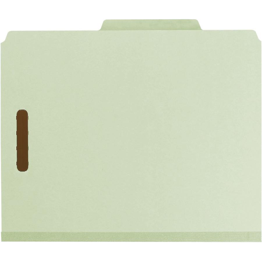 Smead 2/5 Tab Cut Letter Recycled Classification Folder - 3" Folder Capacity - 8 1/2" x 11" - 3" Expansion - 2 x 2K Fastener(s) - Top Tab Location - Right of Center Tab Position - 3 Divider(s) - Press. Picture 3