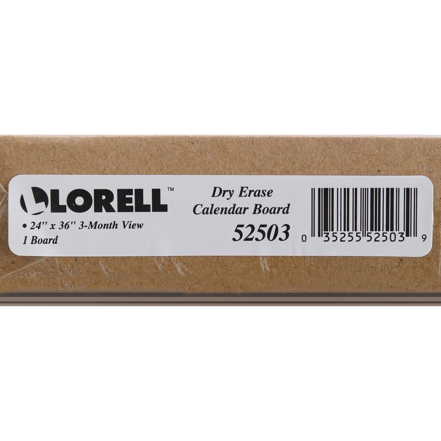 Lorell Magnetic Dry-Erase Calendar Board - 36" (3 ft) Width x 24" (2 ft) Height - Frost Surface - Rectangle - Magnetic - Stain Resistant - Assembly Required - 1 Each. Picture 4