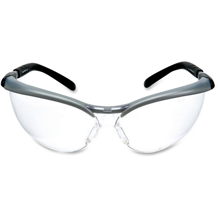 3M Adjustable BX Protective Eyewear - Anti-fog, Adjustable, Comfortable, UV Resistant - Ultraviolet Protection - Silver, Black - 1 Each. Picture 3
