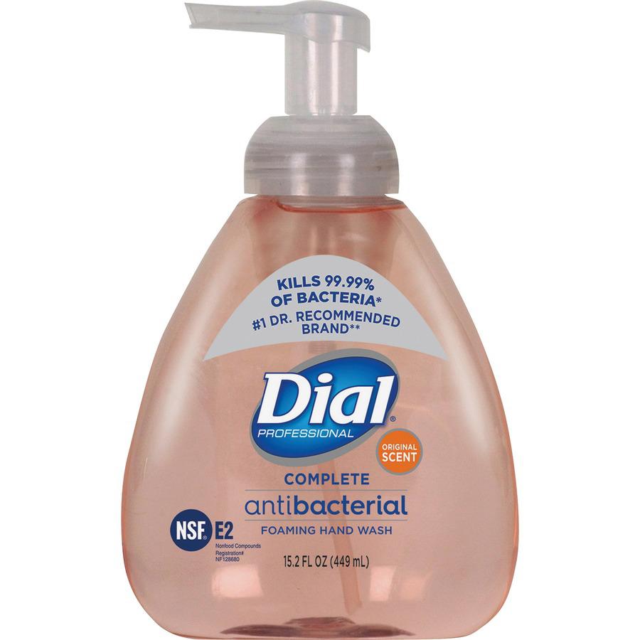 Dial Complete Antibacterial Foaming Hand Wash - Original ScentFor - 15.2 fl oz (449.5 mL) - Pump Bottle Dispenser - Kill Germs - Hand - Antibacterial - Pink - 4 / Carton. Picture 3
