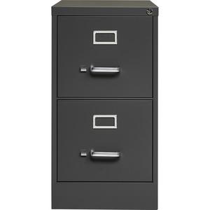 Lorell Fortress Series 26-1/2" Commercial-Grade Vertical File Cabinet - 15" x 26.5" x 28.4" - 2 x Drawer(s) for File - Letter - Vertical - Drawer Extension, Security Lock, Label Holder, Pull Handle - . Picture 4