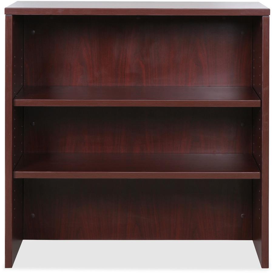 Lorell Essentials Series Stack-on Bookshelf - 36" x 15" x 36" - 2 x Shelf(ves) - Stackable - Mahogany, Laminate - MFC, Polyvinyl Chloride (PVC) - Assembly Required. Picture 4