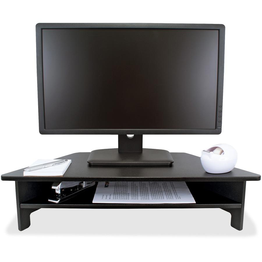 Victor High Rise Monitor Stand - Monitor Stand - Desk Riser - 7.5" Height x 27" Width x 11.5" Depth - Wood - Black. Picture 9