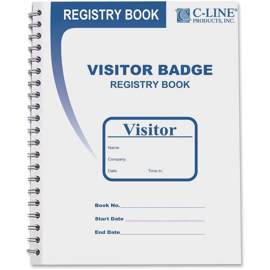 C-Line Visitor Badges with Registry Log - 3-5/8 x 1-7/8 Badge Size, 150 Badges and Log Book/BX, 97030. Picture 4