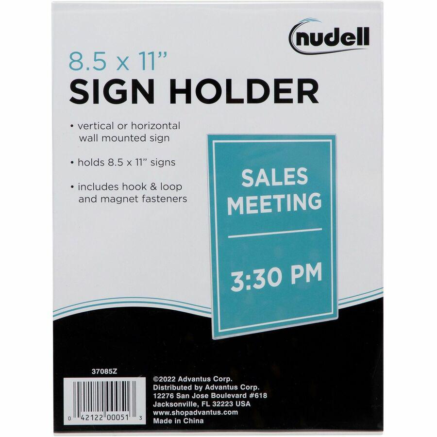 Golite nu-dell Cubicle Sign Holder - 1 Each - 8.5" Width x 11" Height - Rectangular Shape - Wall Mountable, Cubicle-mountable - Hook & Loop Fastener Closure - Photo, Award, Locker, File Cabinet - Acry. Picture 4