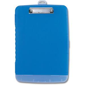Officemate Slim Clipboard Storage Box - 1" Clip Capacity - 8 1/2" x 11" - Blue - 1 Each. Picture 6