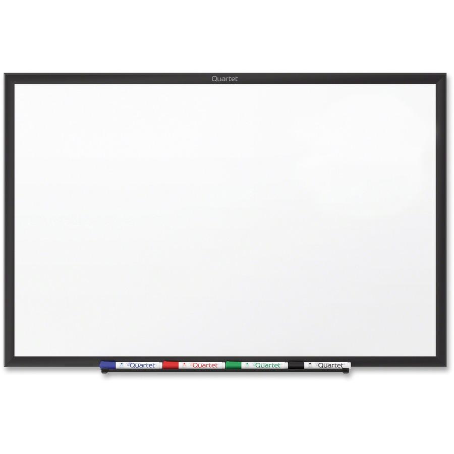 Quartet Classic Total Erase Whiteboard - 48" (4 ft) Width x 36" (3 ft) Height - White Melamine Surface - Black Aluminum Frame - Horizontal/Vertical - 1 Each. Picture 5