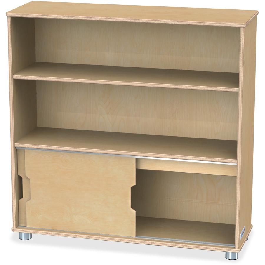 Jonti-Craft TrueModern Bookcase Storage - 2 Compartment(s) - 36" Height x 36" Width x 12" Depth - Adjustable Shelf, Durable - Baltic - Anodized Aluminum, Birch - 1 Each. Picture 3