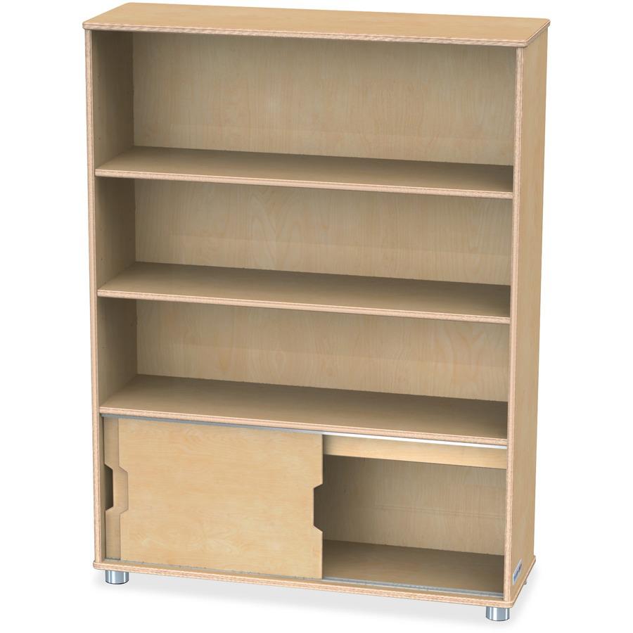 Jonti-Craft TrueModern Bookcase Storage - 3 Compartment(s) - 48" Height x 36" Width x 12" Depth - Adjustable Shelf, Durable - Baltic - Anodized Aluminum, Birch - 1 Each. Picture 4