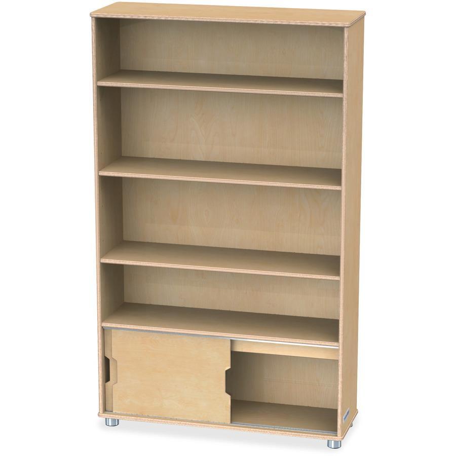 Jonti-Craft TrueModern Bookcase Storage - 4 Compartment(s) - 60" Height x 36" Width x 12" Depth - Adjustable Shelf, Durable - Baltic - Anodized Aluminum, Birch - 1 Each. Picture 6