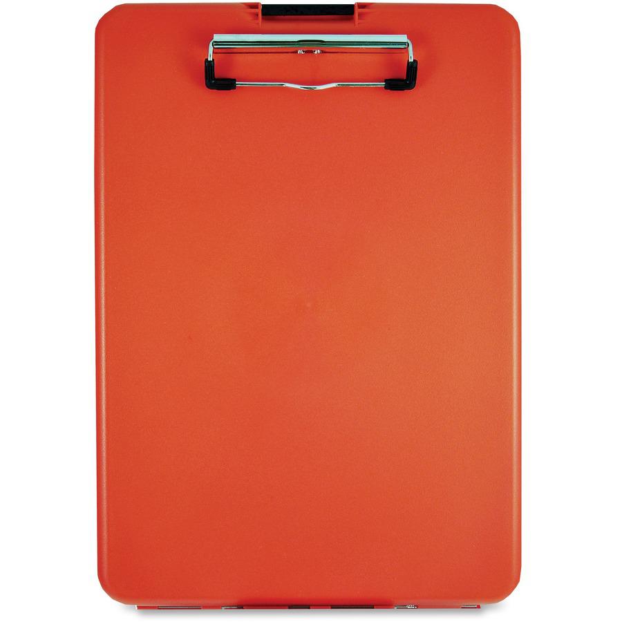 Saunders SlimMate Storage Clipboard - 0.50" Clip Capacity - Storage for Stationary, Tablet, iPad, eReader, Document, Paper - Top Opening - 8 1/2" x 12" - Polypropylene - Red - 1 Each. Picture 2