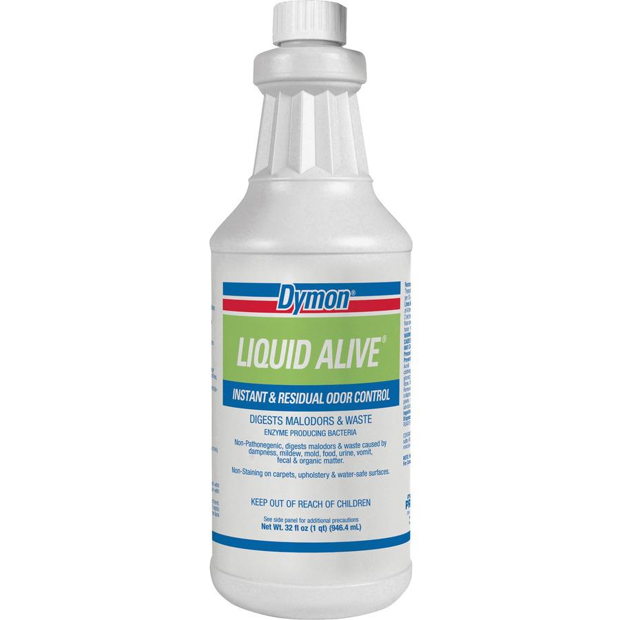 Dymon Liquid Alive Instant Odor Digester - Spray - 32 fl oz (1 quart) - Bottle - 12 / Carton. Picture 3