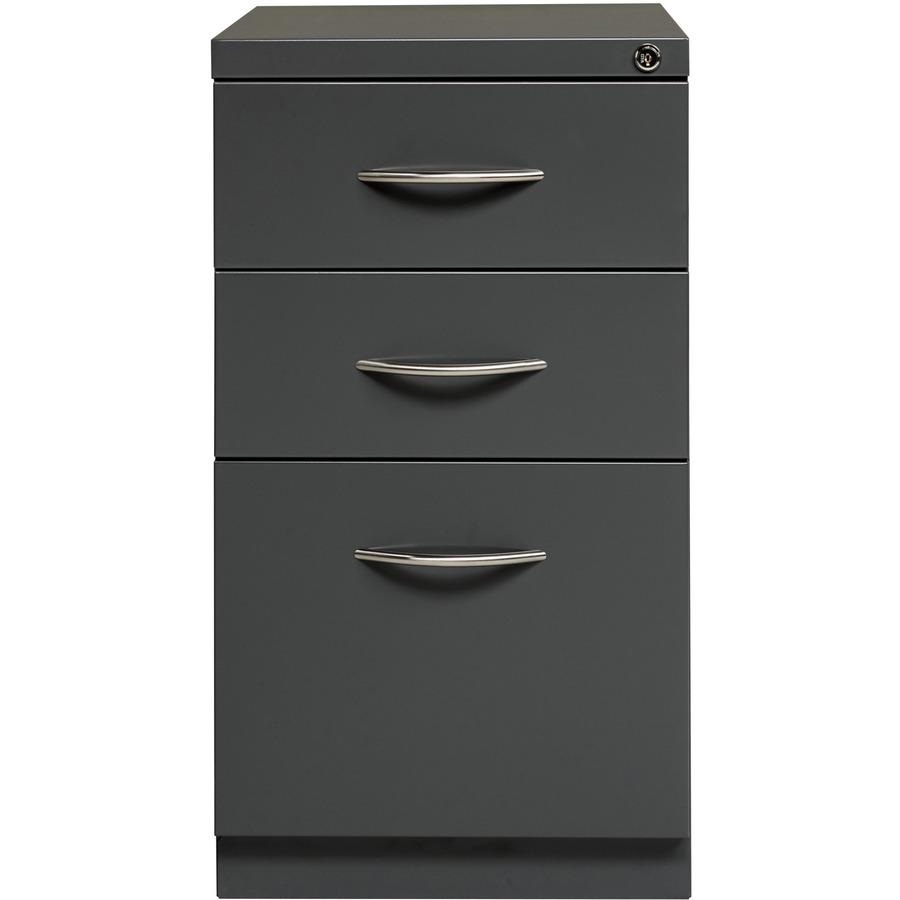 Lorell Premium Box/Box/File Mobile File Cabinet with Arch Pull - 15" x 22.9" x 27.8" - 3 x Drawer(s) for Box, File - Letter - Ball-bearing Suspension, Drawer Extension, Durable, Pencil Tray - Charcoal. Picture 6