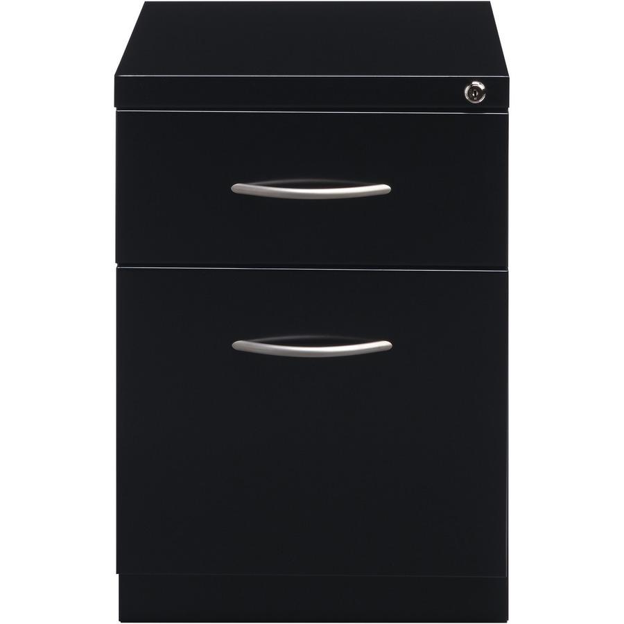 Lorell Premium Box/File Mobile File Cabinet with Arm Pull - 15" x 19.9" x 21.8" - 2 x Drawer(s) for Box, File - Letter - Pencil Tray, Ball-bearing Suspension, Drawer Extension, Durable - Black - Steel. Picture 6