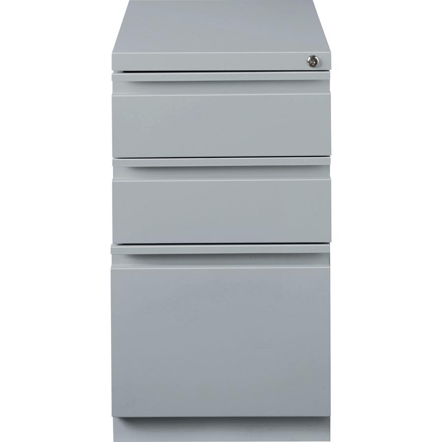 Lorell 20" Box/Box/File Mobile File Cabinet with Full-Width Pull - 15" x 19.9" x 27.8" - 3 x Drawer(s) for Box, File - Letter - Ball-bearing Suspension, Drawer Extension, Durable, Recessed Drawer - Gr. Picture 4
