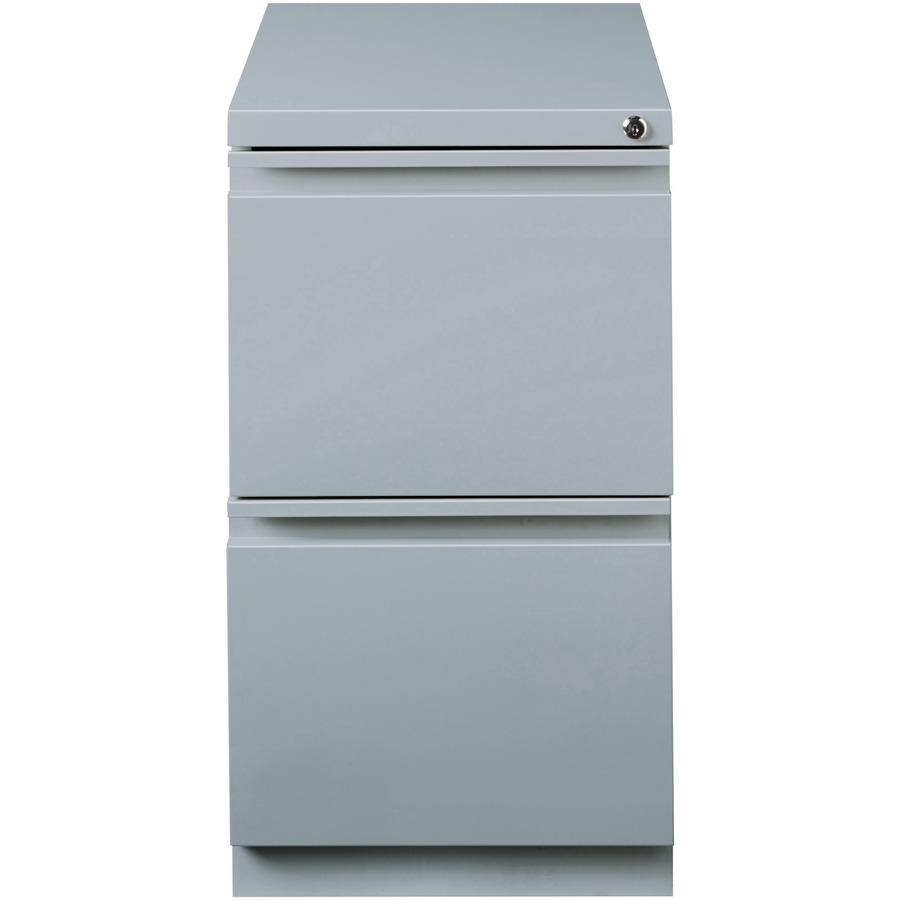 Lorell 20" File/File Mobile File Cabinet with Full-Width Pull - 15" x 19.9" x 27.8" - 2 x Drawer(s) for File - Letter - Vertical - Ball-bearing Suspension, Drawer Extension, Durable, Recessed Drawer -. Picture 4