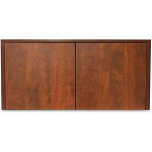 Lorell Essential Series Mahogany Wall Mount Hutch - 35.4" x 14.8" x 16.8"Hutch, 1" Side Panel, 0.6" Back Panel, 0.7" Panel, 1" Bottom Panel - Material: Polyvinyl Chloride (PVC) Edge - Finish: Mahogany. Picture 4