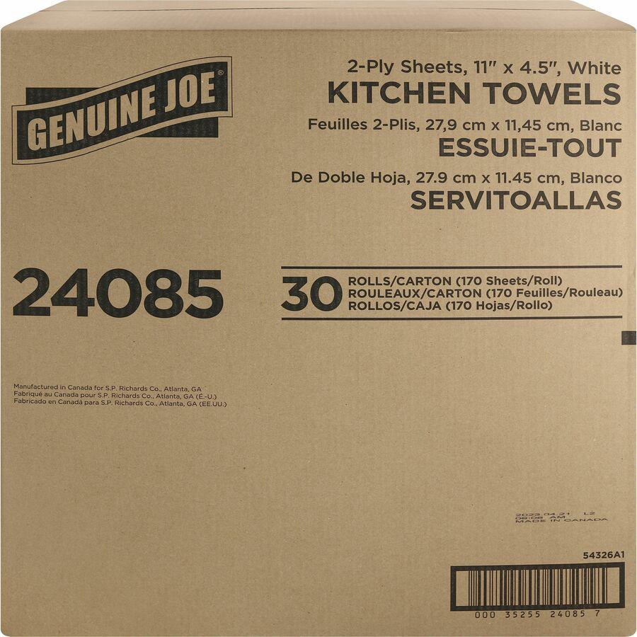 Genuine Joe Kitchen Roll Flexible Size Towels - 2 Ply - 1.63" Core - White - Paper - 30 / Carton. Picture 6