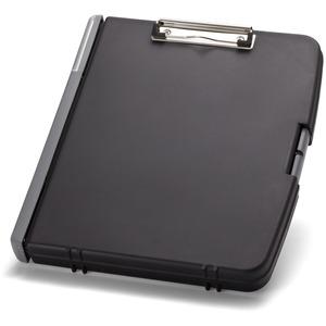 Officemate Ringbinder Clipboard Storage Box - 8 19/64" , 8 1/2" x 11 45/64" , 11" - Spring Clip - Plastic - Charcoal - 1 Each. Picture 6