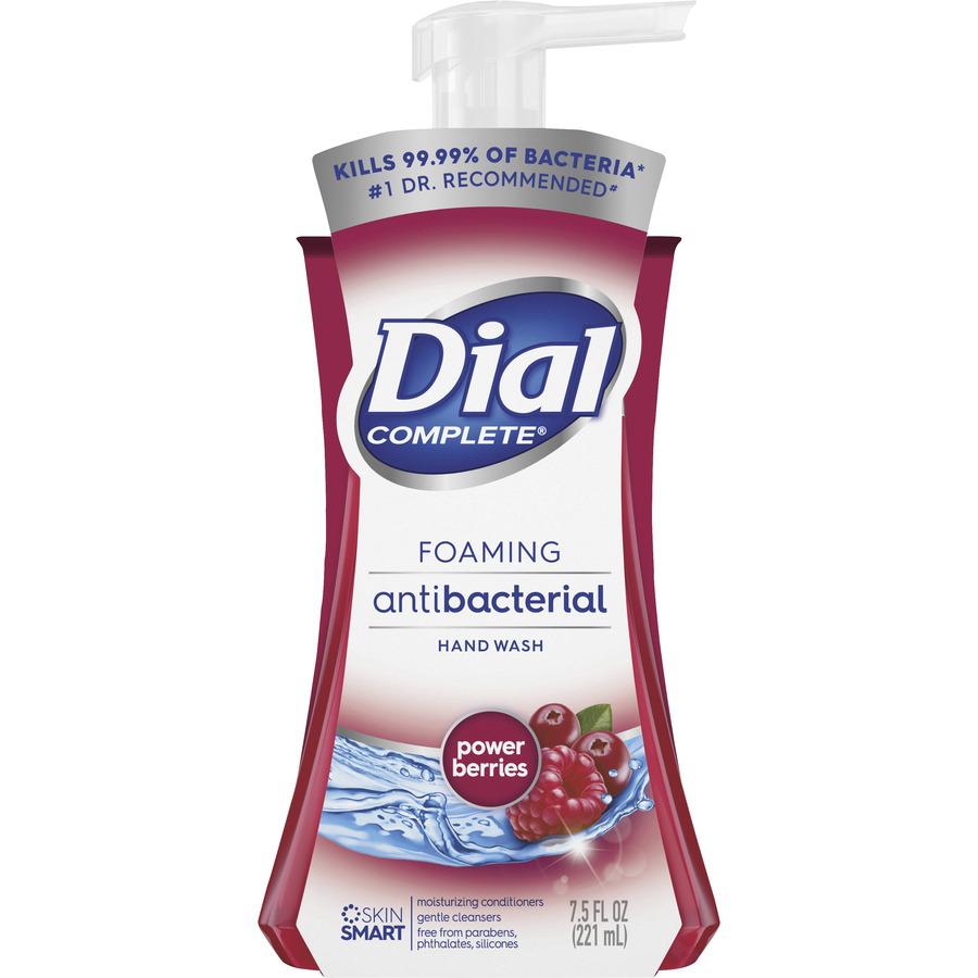 Dial Complete Antibacterial Foaming Hand Wash - Power Berries ScentFor - 7.5 fl oz (221.8 mL) - Pump Bottle Dispenser - Kill Germs - Hand, Skin - Antibacterial - 8 / Carton. Picture 3