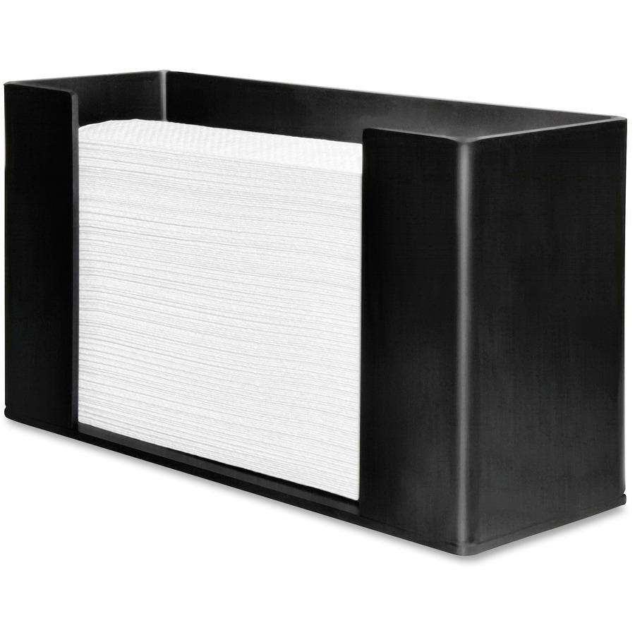 Genuine Joe Folded Paper Towel Dispenser - C Fold, Multifold Dispenser - 6.8" Height x 11.5" Width x 4.1" Depth - Acrylic - Black - Wall Mountable - 9 / Carton. Picture 3