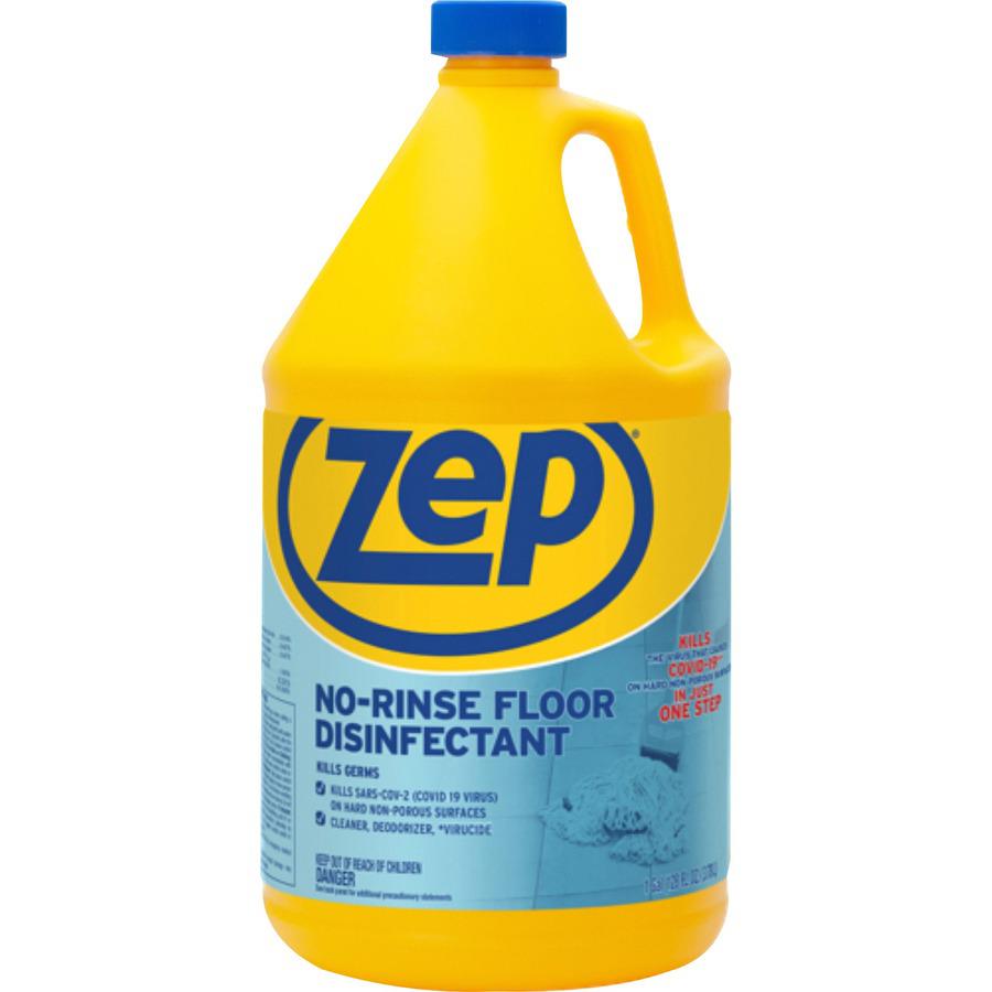 Zep No-Rinse Floor Disinfectant - 128 fl oz (4 quart) - 4 / Carton - Disinfectant, Deodorize - Blue. Picture 3