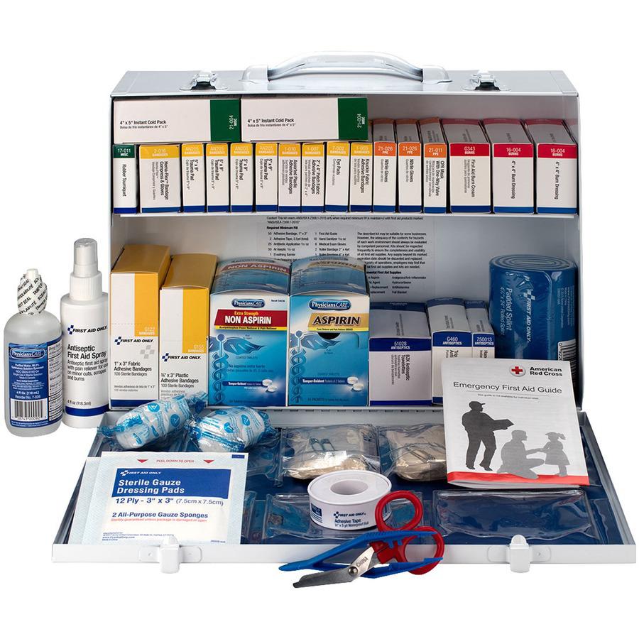 First Aid Only 2-Shelf First Aid Cabinet with Medications - ANSI Compliant - 446 x Piece(s) For 75 x Individual(s) - 11" Height x 15.3" Width x 4.5" Depth Length - Steel Case - 1 Each. Picture 5