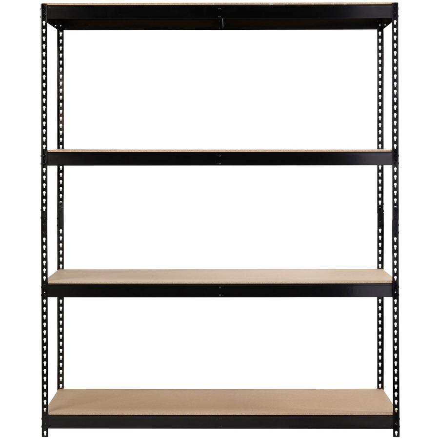 Lorell Archival Shelving - 80 x Box - 4 Compartment(s) - 84" Height x 69" Width x 33" Depth - 28% Recycled - Black - Steel, Particleboard - 1 Each. Picture 4