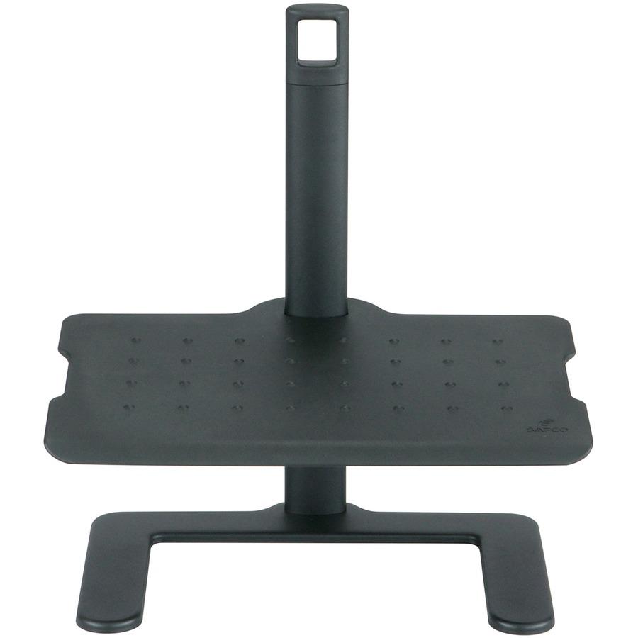 Safco Adjustable-Height Footrest - 3.50" - 16" Adjustable Height - Black - 1 Each. Picture 2