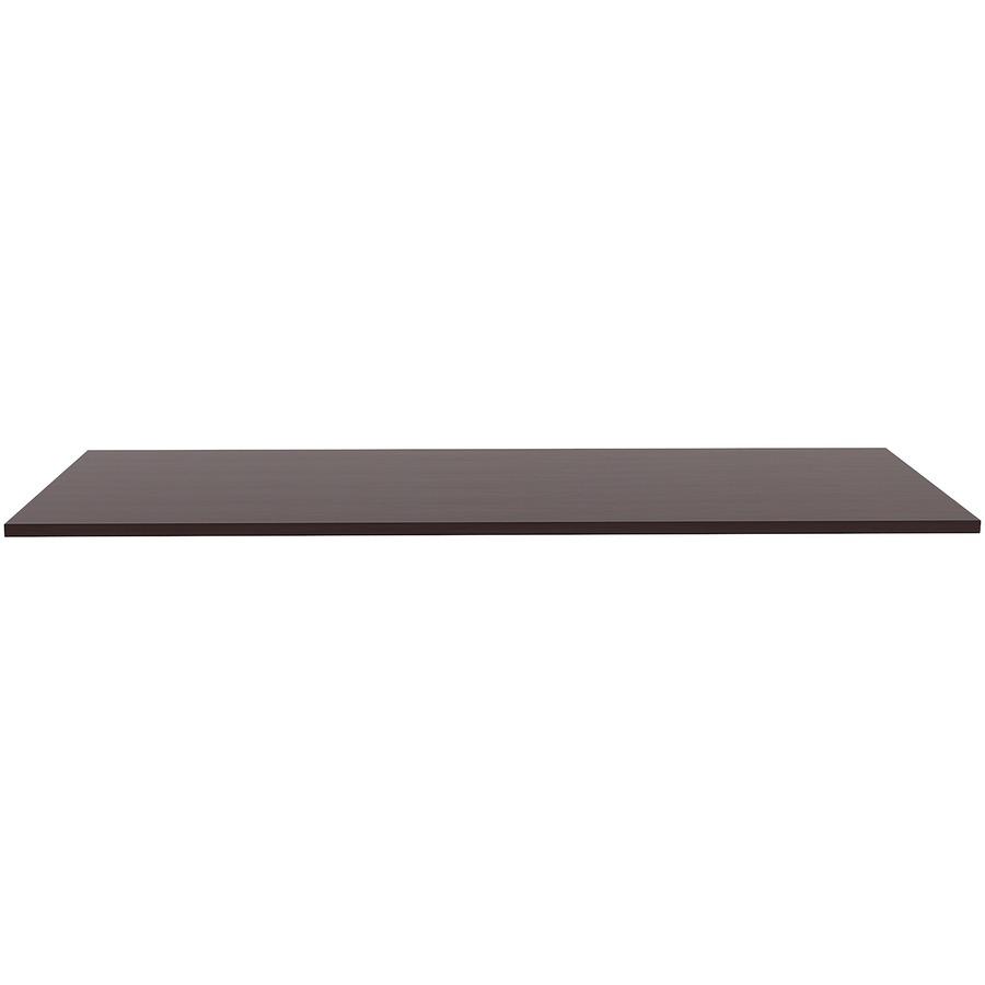 Lorell Utility Table Top - Espresso Rectangle, Laminated Top - 72" Table Top Width x 30" Table Top Depth x 1" Table Top Thickness - Assembly Required. Picture 2