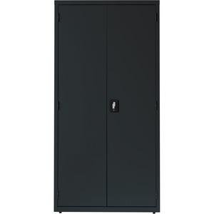 Lorell Fortress Series Storage Cabinet - 36" x 24" x 72" - 5 x Shelf(ves) - Hinged Door(s) - Sturdy, Recessed Locking Handle, Removable Lock, Durable, Storage Space - Black - Powder Coated - Steel - R. Picture 2