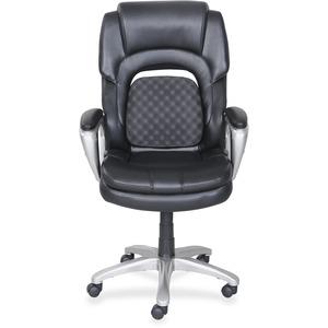 Lorell Wellness by Design Accucel Executive Chair - Ethylene Vinyl Acetate (EVA) Back - 5-star Base - Black - Bonded Leather - 1 Each. Picture 6