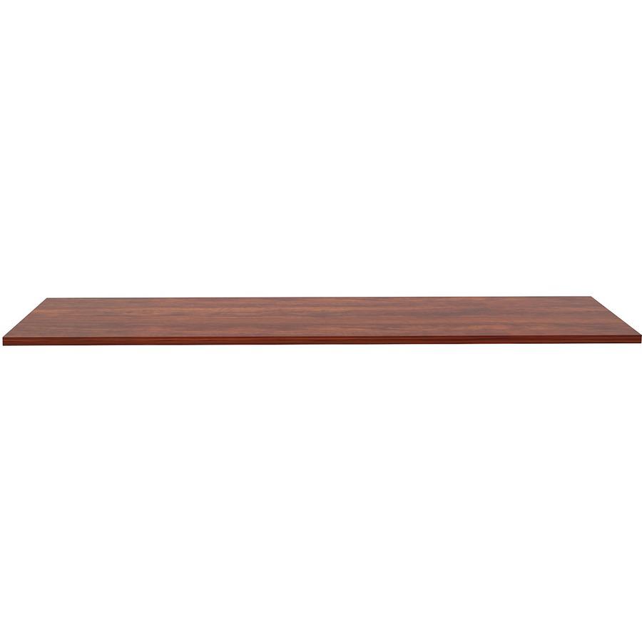 Lorell Utility Table Top - Cherry Rectangle, Laminated Top - 72" Table Top Width x 24" Table Top Depth x 1" Table Top Thickness - Assembly Required. Picture 3