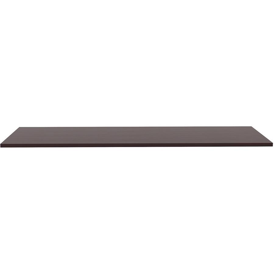Lorell Utility Table Top - Espresso Rectangle, Laminated Top - 72" Table Top Width x 24" Table Top Depth x 1" Table Top Thickness - Assembly Required. Picture 3