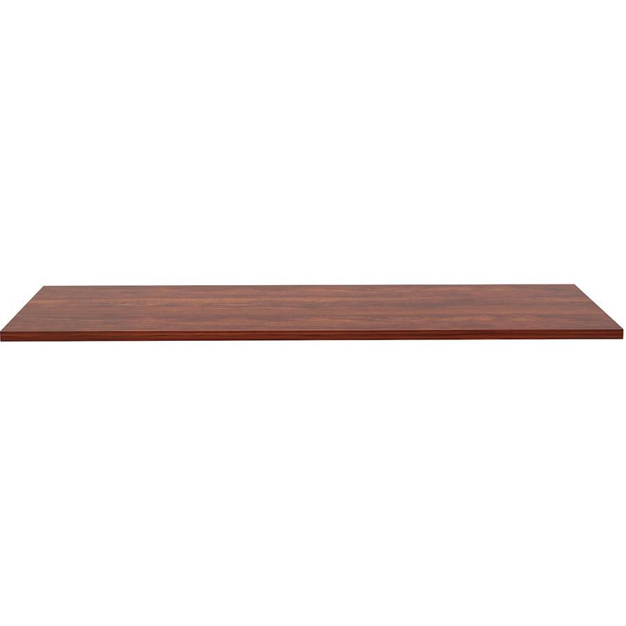 Lorell Utility Table Top - Cherry Rectangle, Laminated Top - 60" Table Top Width x 24" Table Top Depth x 1" Table Top Thickness - Assembly Required. Picture 5