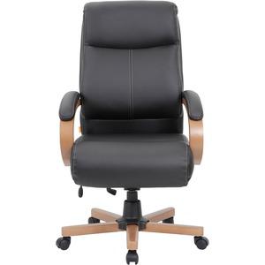 Lorell Executive Chair - Black Leather Seat - Black Leather Back - 1 Each. Picture 6