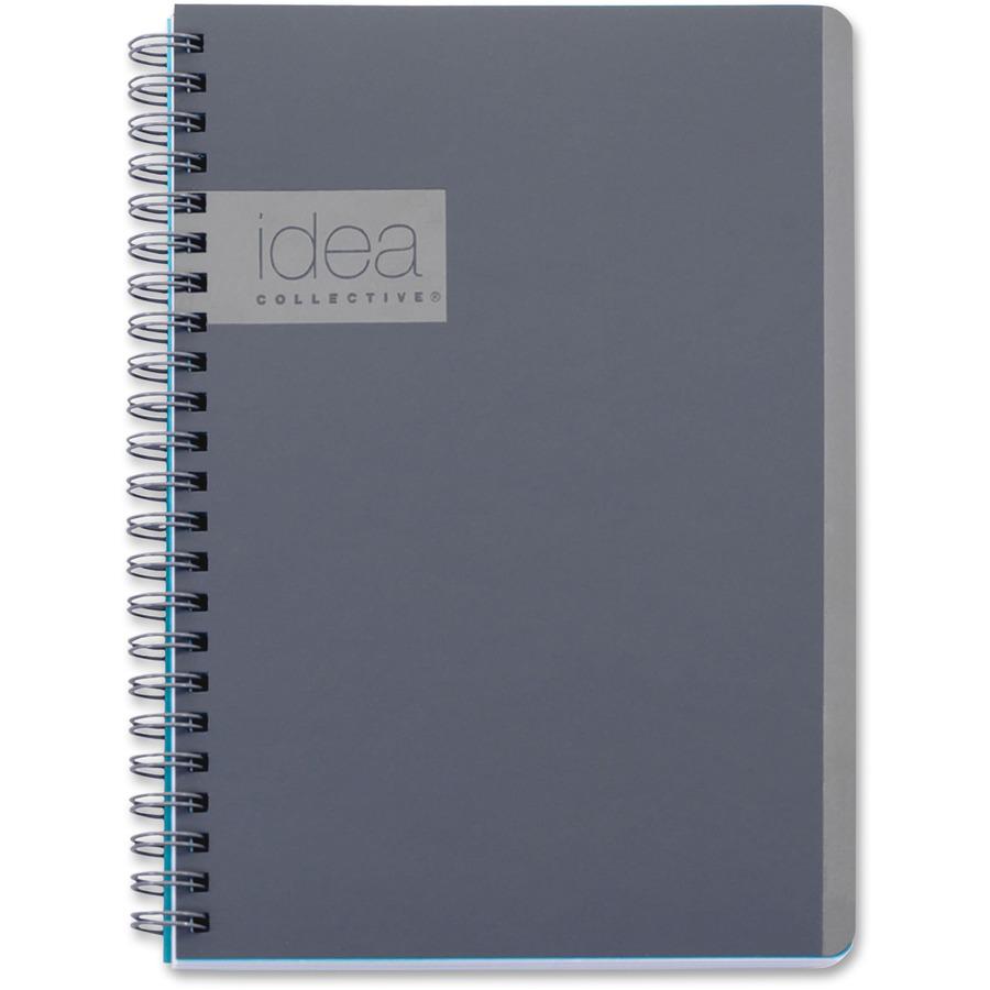 TOPS Idea Collective Professional Notebook - Twin Wirebound - College Ruled - 5" x 8" - Gray Cover - Soft Cover, Perforated - 1 Each. Picture 3
