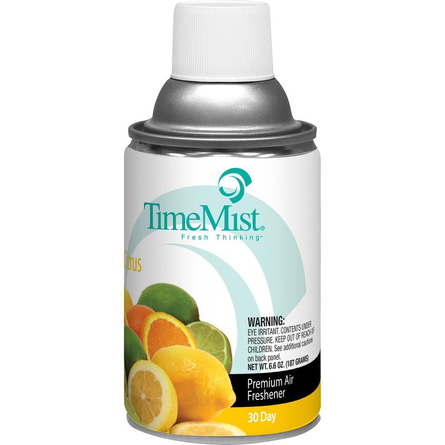 TimeMist Metered 30-Day Citrus Scent Refill - Spray - 6000 ft³ - 6.6 fl oz (0.2 quart) - Citrus - 30 Day - 12 / Carton - Long Lasting, Odor Neutralizer. Picture 3