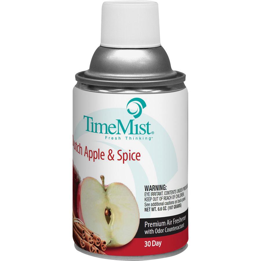 TimeMist Metered 30-Day Dutch Apple/Spice Scent Refill - Spray - 6000 ft³ - 6.6 fl oz (0.2 quart) - Dutch Apple & Spice - 30 Day - 12 / Carton - Long Lasting, Odor Neutralizer. Picture 3