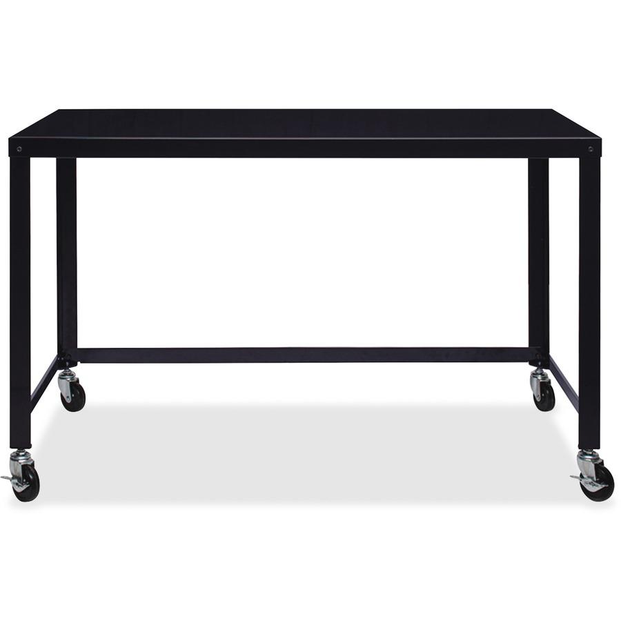 Lorell SOHO Personal Mobile Desk - Rectangle Top - 48" Table Top Width x 23" Table Top Depth - 29.50" HeightAssembly Required - Black - 1 Each. Picture 4
