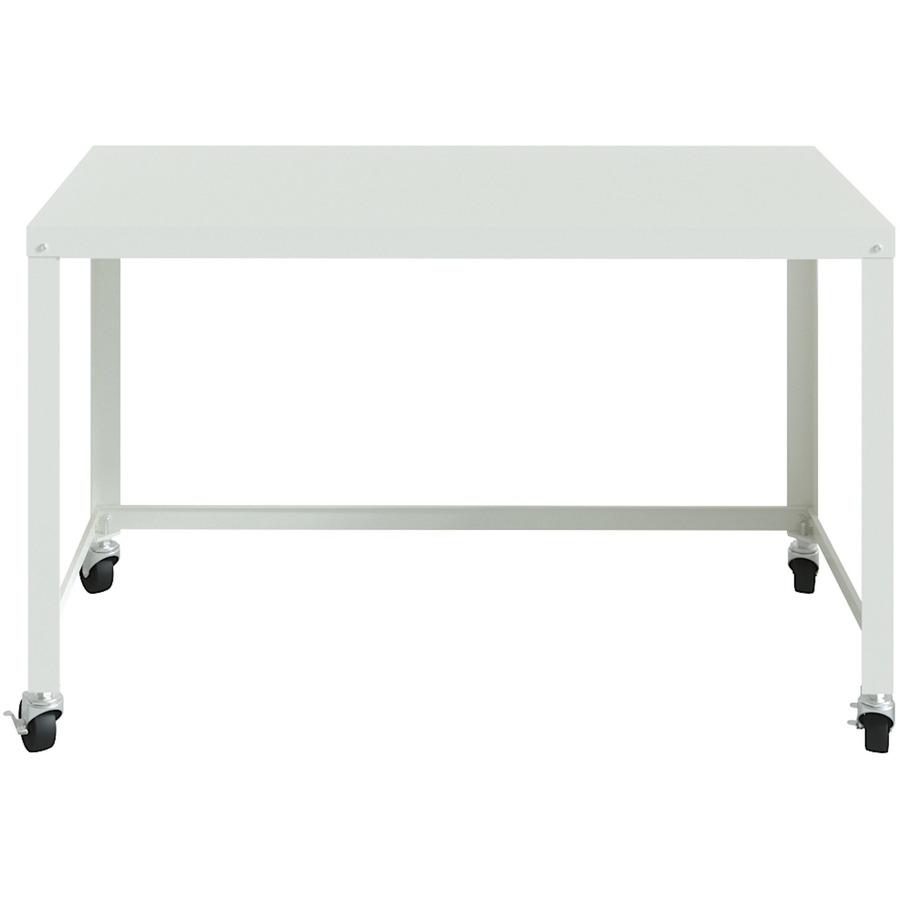Lorell SOHO Personal Mobile Desk - Rectangle Top - 48" Table Top Width x 23" Table Top Depth - 29.50" HeightAssembly Required - White - 1 Each. Picture 4