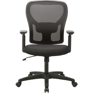 Lorell Mid-back Task Chair - Black Fabric Seat - Black Mesh Back - 1 Each. Picture 9