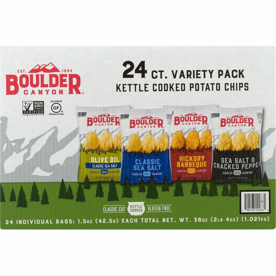 Boulder Canyon Inventure Variety Pack - Non-GMO, Gluten-free - Bag - 1.50 oz - 24 / Carton. Picture 3