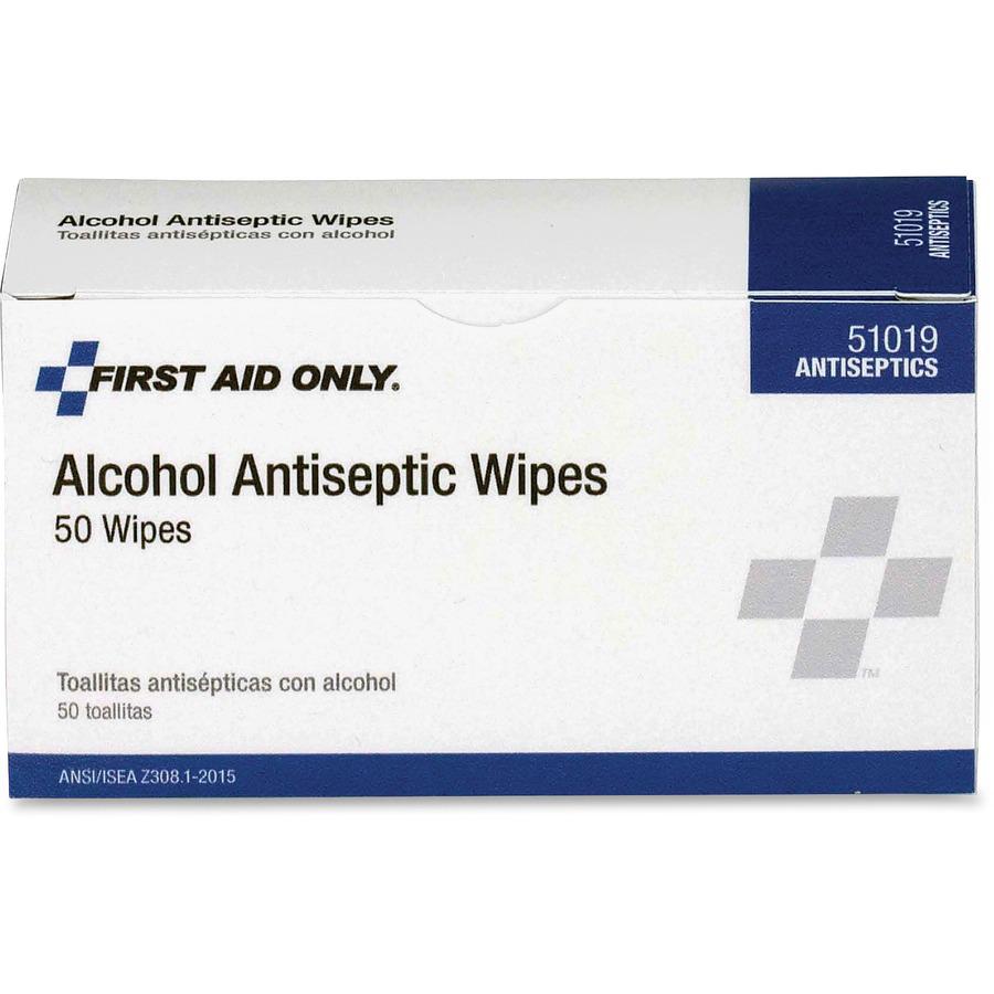First Aid Only Alcohol Prep Pads - 50 / Box - White. Picture 2