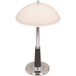 Lorell Glass Shaded Desk Lamp - 24" Height - 7.8" Width - 2 x 10 W CFL Bulb - Chrome - Desk Mountable - Chrome - for Desk, Table. Picture 2