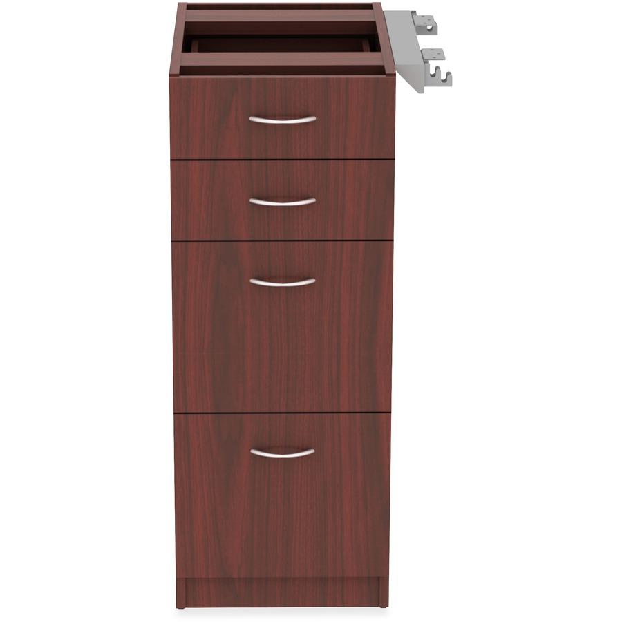 Lorell Relevance Series 4-Drawer File Cabinet - 15.5" x 23.6"40.4" - 4 x File, Box Drawer(s) - Finish: Mahogany, Laminate. Picture 3