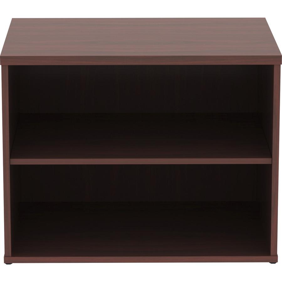 Lorell Relevance Series Storage Cabinet Credenza w/No Doors - 29.5" x 22"23.1" - 2 Shelve(s) - Finish: Mahogany, Laminate. Picture 3