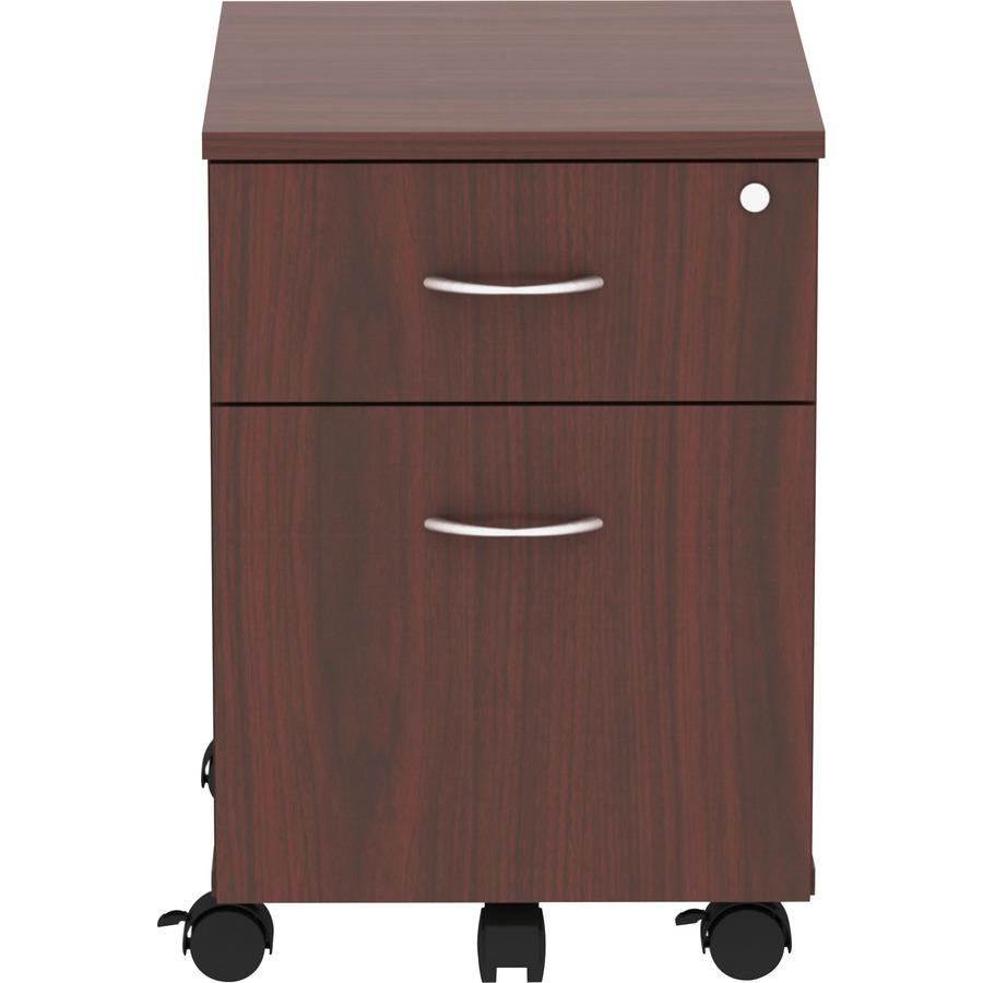 Lorell Relevance Series 2-Drawer File Cabinet - 15.8" x 19.9"22.9" - 2 x File, Box Drawer(s) - Finish: Mahogany Laminate. Picture 3